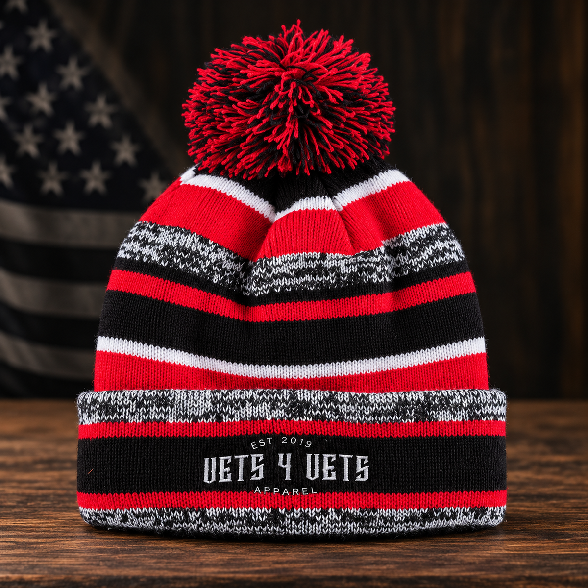 Vets 4 Vets New Era® Insulated Knit Pom Beanie