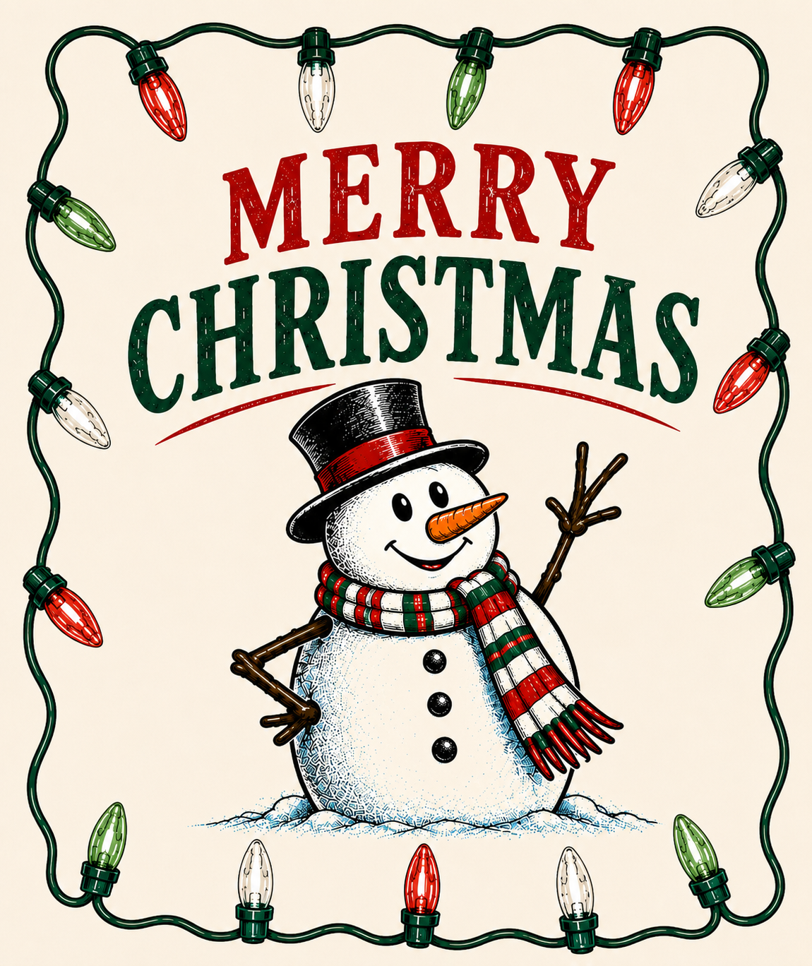 🎄 Merry Christmas Snowman Tee